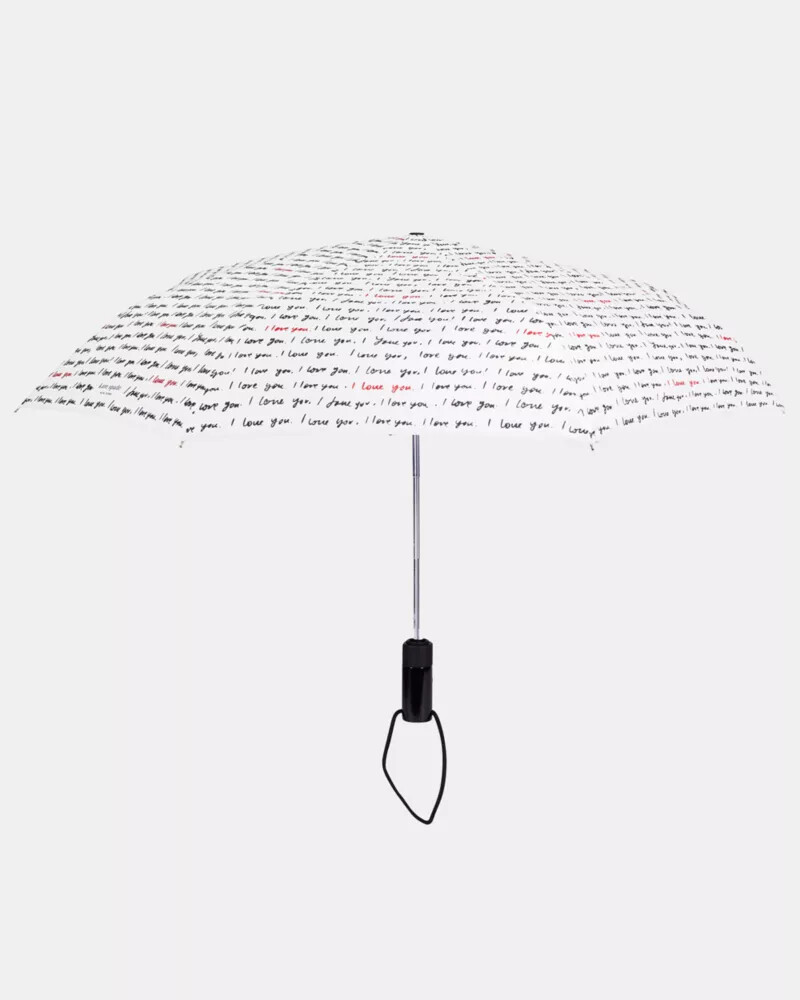 guarda-chuva de viagem eu te amo preto