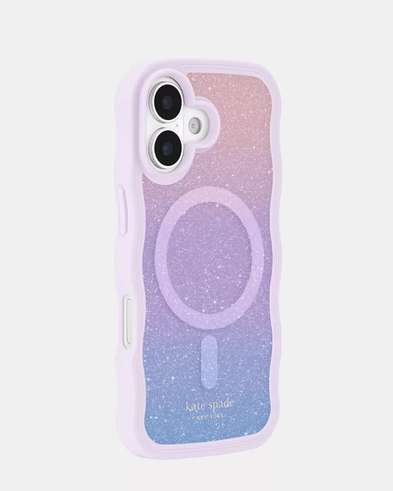 capa magsafe kate spade wavy com glitter opalino