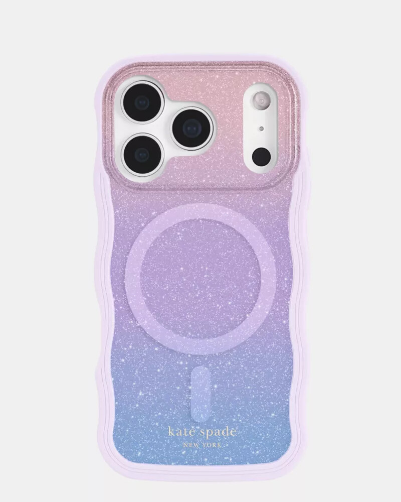 capa magsafe kate spade wavy com glitter opalino