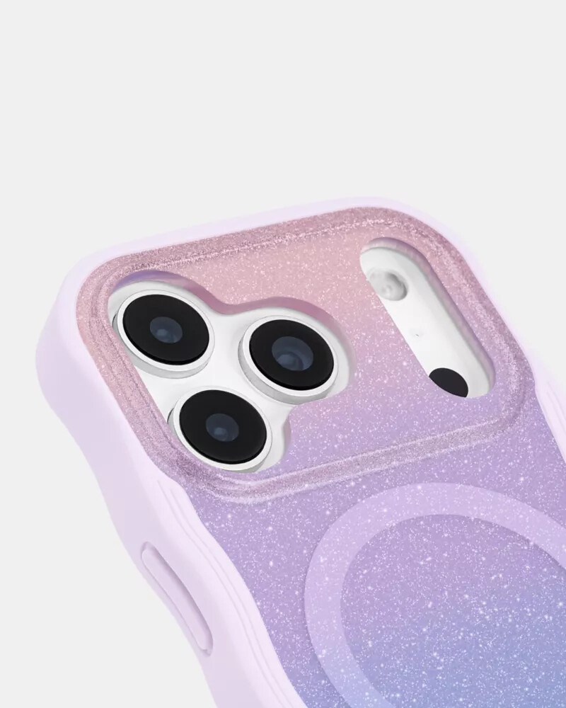 capa magsafe kate spade wavy com glitter opalino