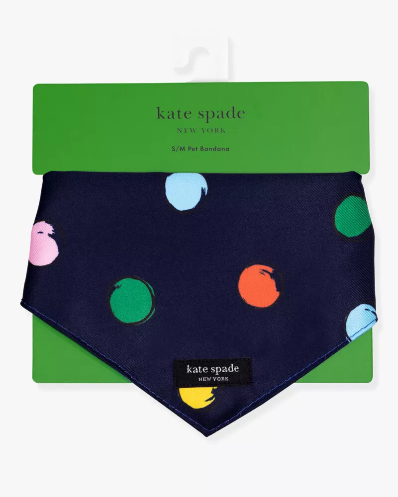 bandana para animais de estimação com estampa de bolinhas em aquarela tamanho pm azul marinho.
