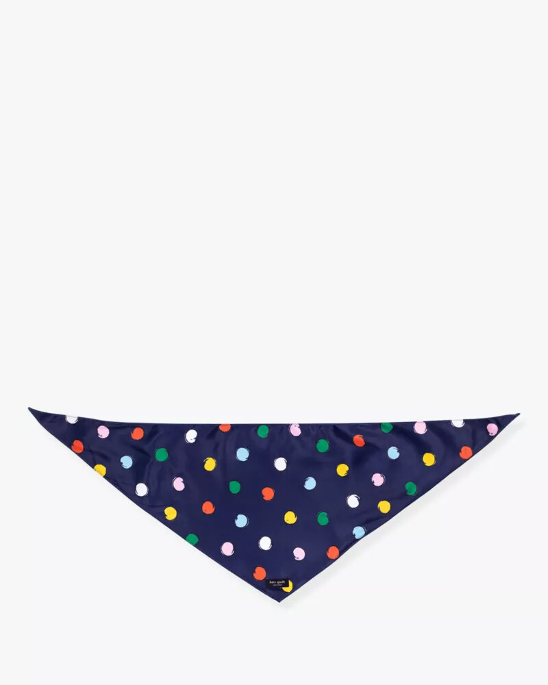 bandana para animais de estimação com estampa de bolinhas em aquarela tamanho mg azul marinho.