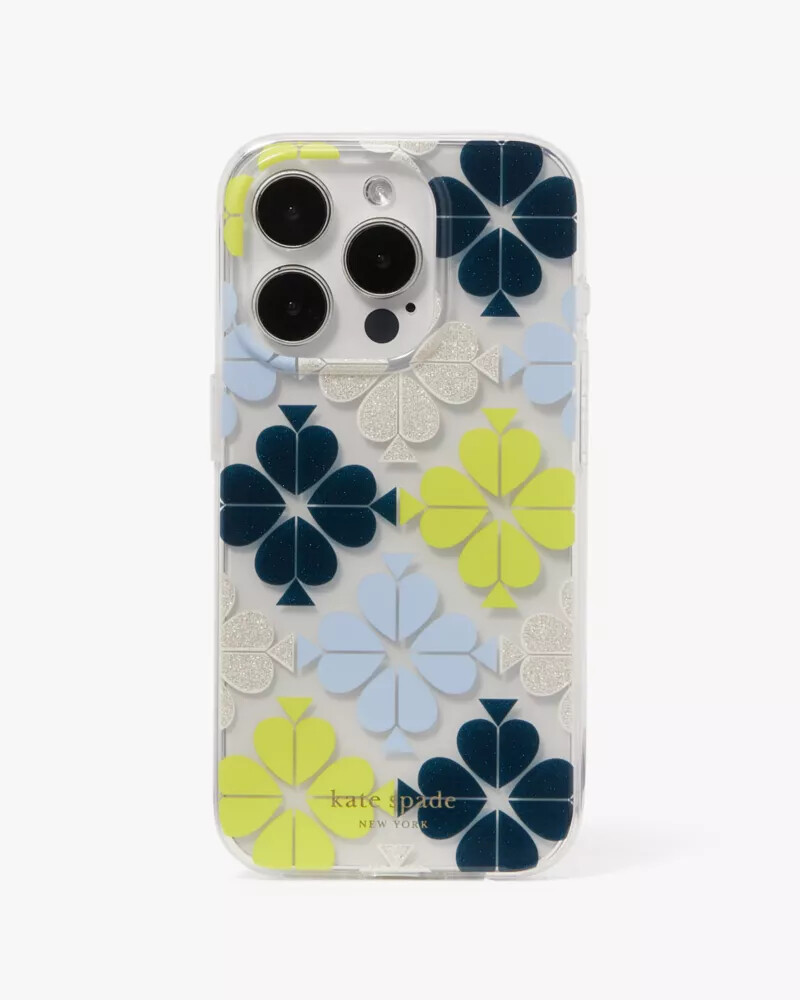 capa transparente multicolorida com estampa de flor de espadas para iphone 15 pro