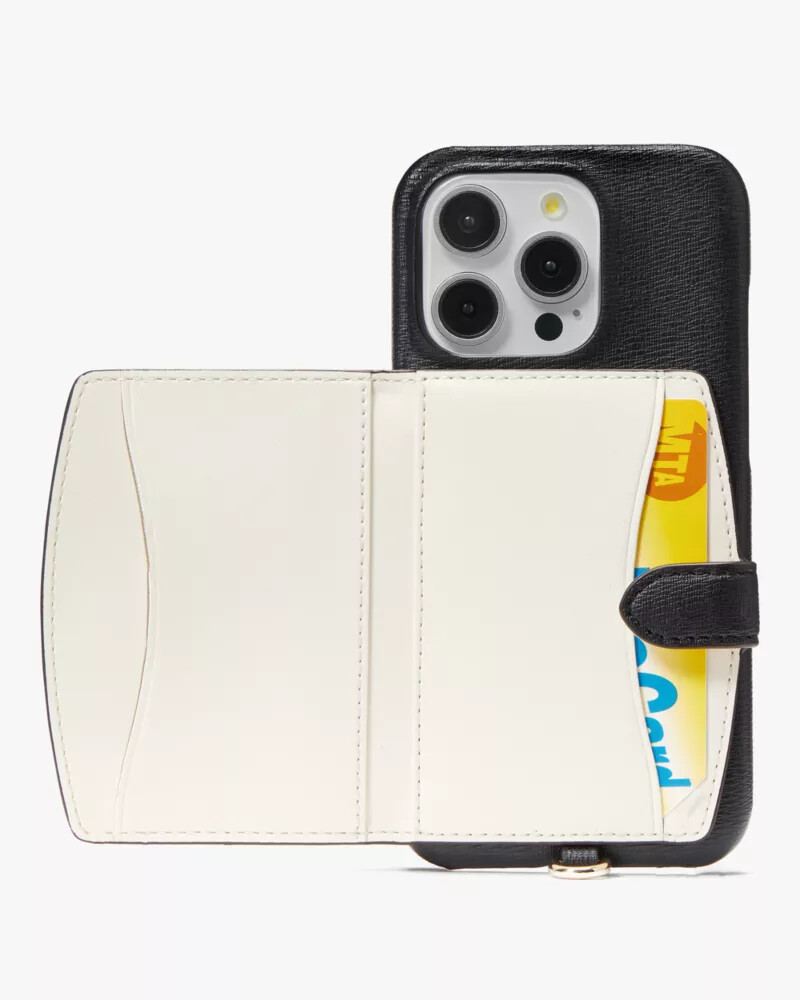 morgan colorblocked iphone 15 pro porta-cartões transversal preto multicolorido