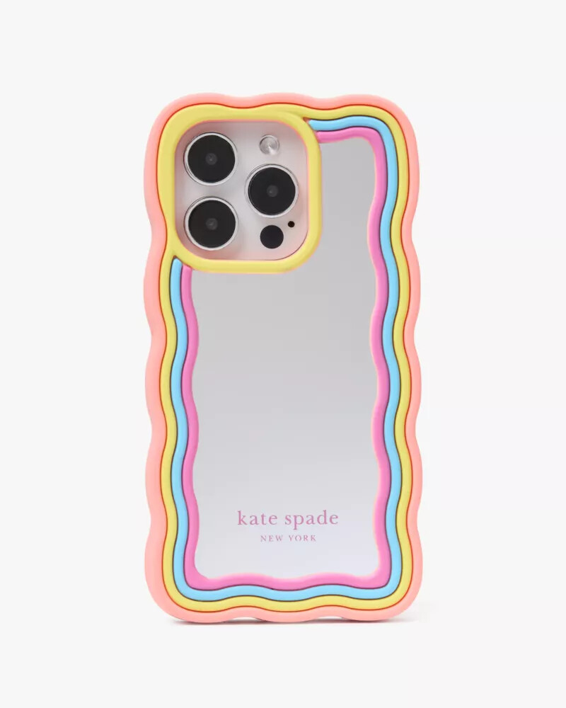 capa para iphone 15 com efeito espelhado arco-Íris multicolorida