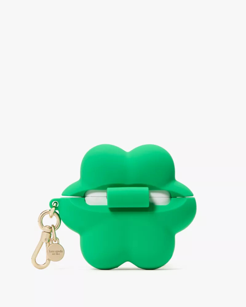 capa de silicone para airpods pro gen 2 com estampa de flor cor verde ks.