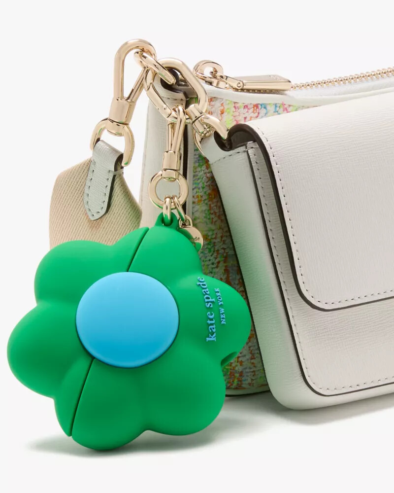 capa de silicone para airpods pro gen 2 com estampa de flor cor verde ks.