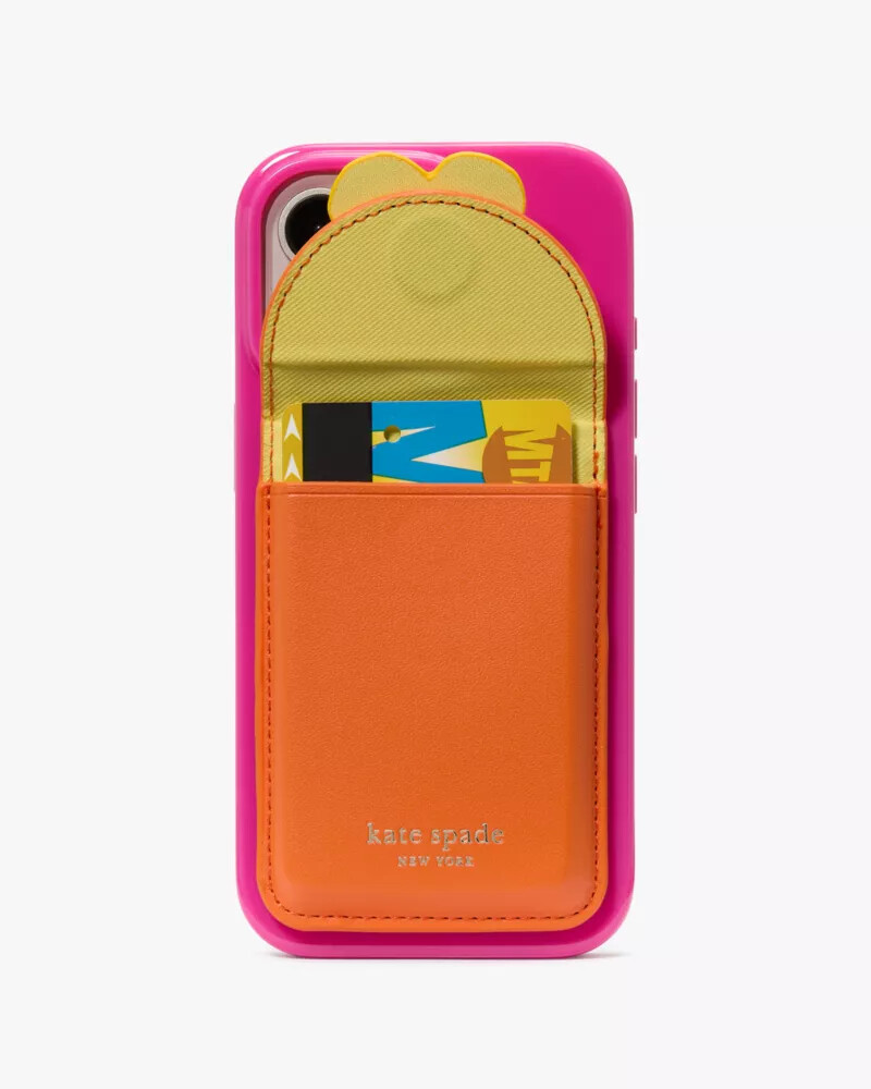 capa carteira floral rosa multicolorida para iphone 16 pro