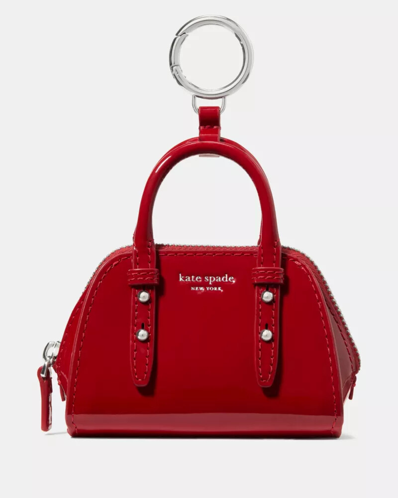 pingente para bolsa nano carryall charmed patent vermelho escuro