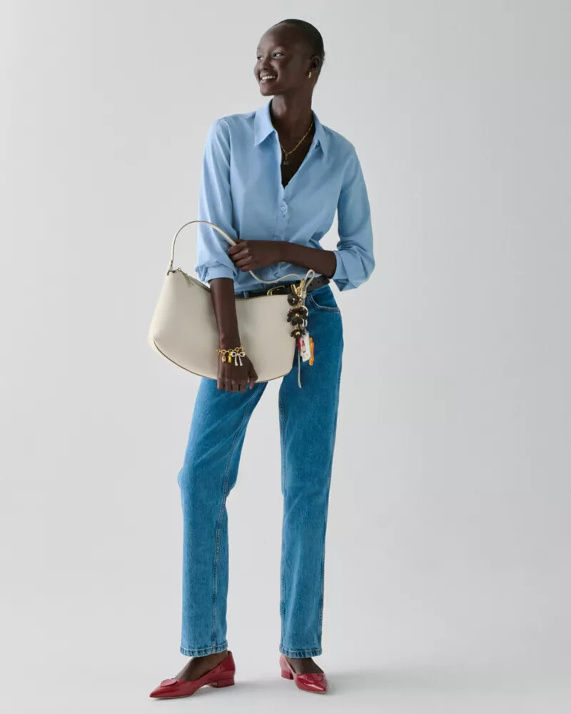 camisa oxford com detalhe ondulado azul
