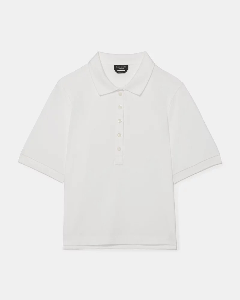 polo de algodão essencial branco fresco
