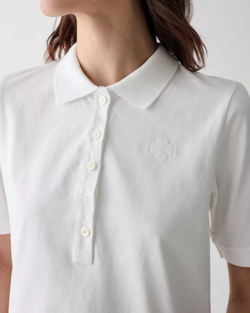 polo de algodão essencial branco fresco
