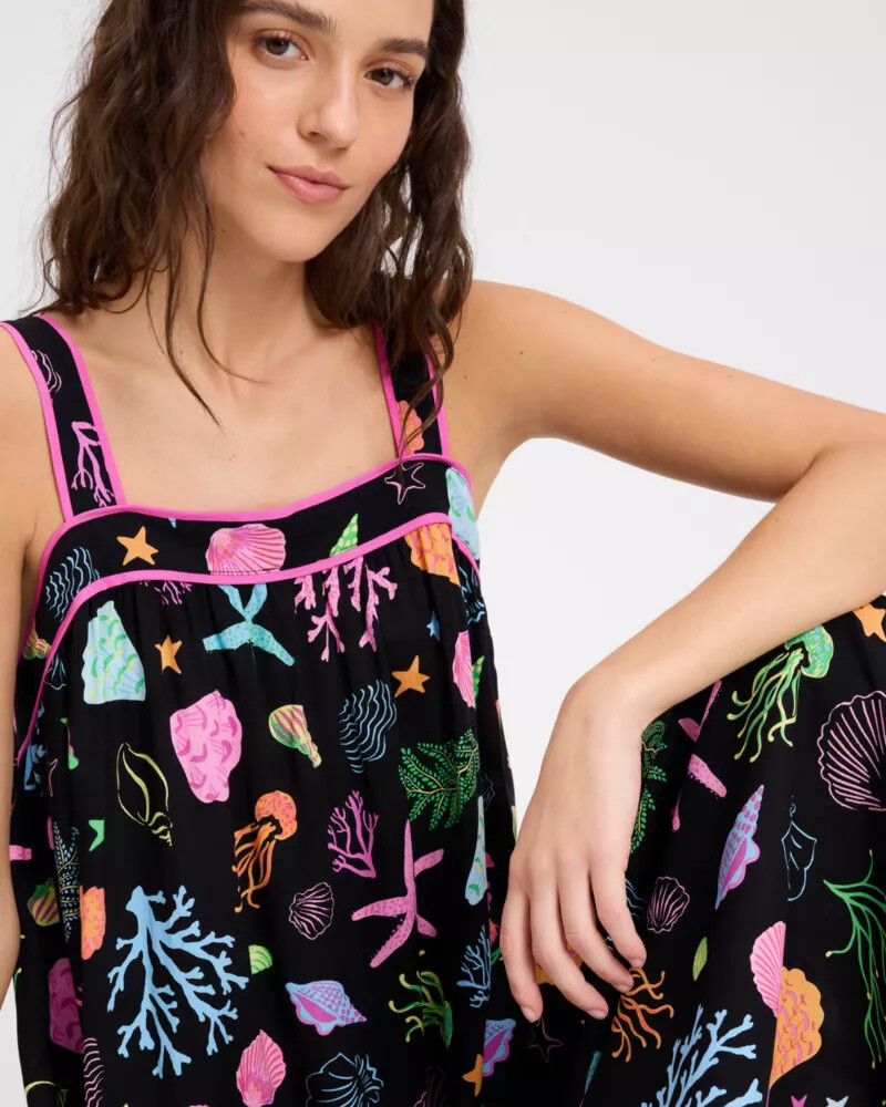 camisola coral cove preta multicolorida