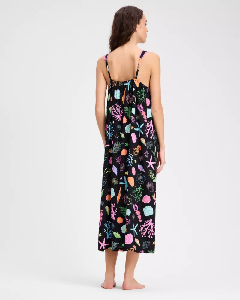 camisola coral cove preta multicolorida