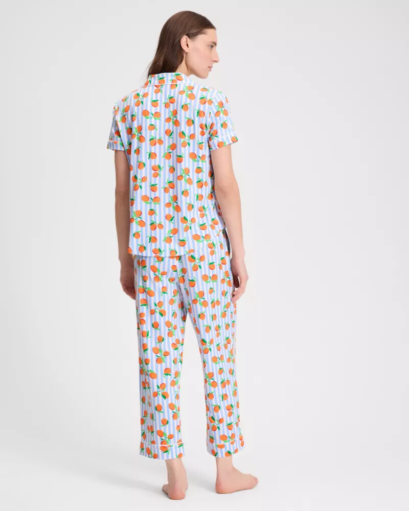 conjunto de pijama cropped rosa multicolorido