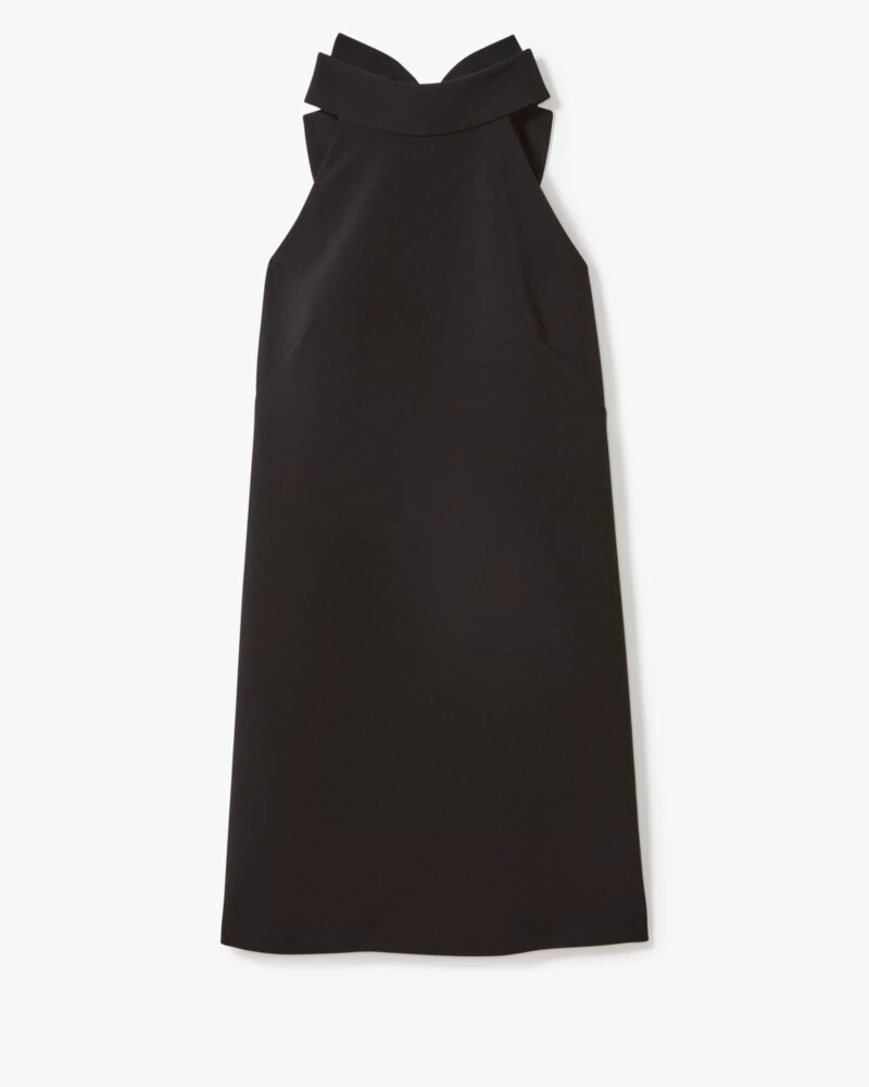 vestido reto de sarja preto