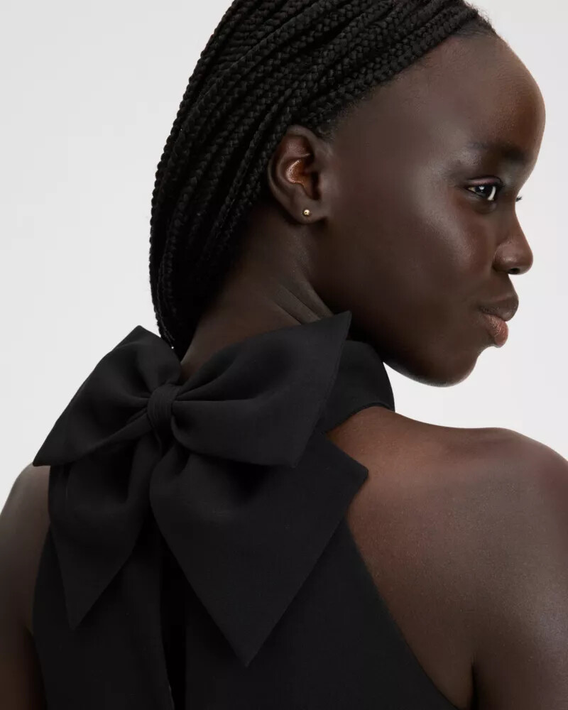 vestido reto de sarja preto