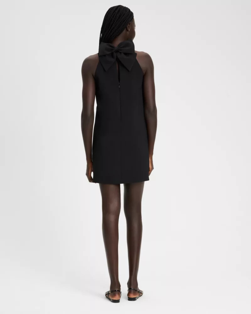 vestido reto de sarja preto