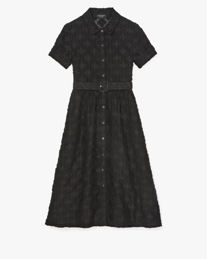 vestido camisa midi com cinto preto