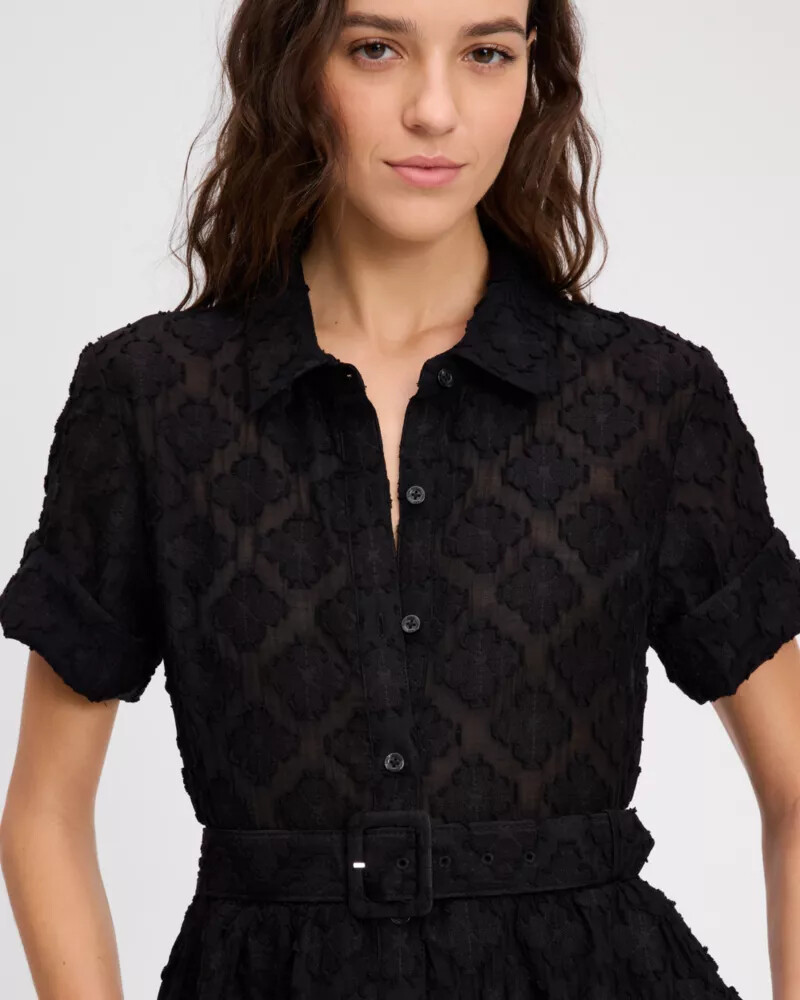 vestido camisa midi com cinto preto