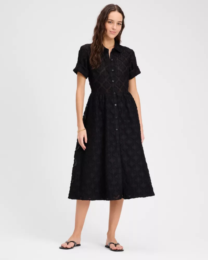 vestido camisa midi com cinto preto