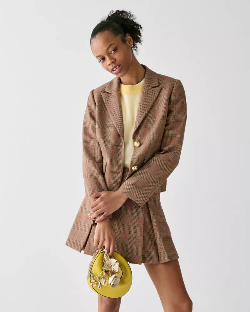 blazer xadrez colegial marrom queimado multicolorido