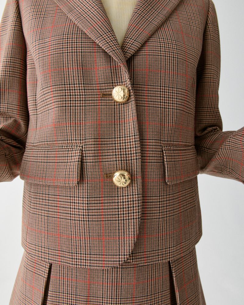 blazer xadrez colegial marrom queimado multicolorido