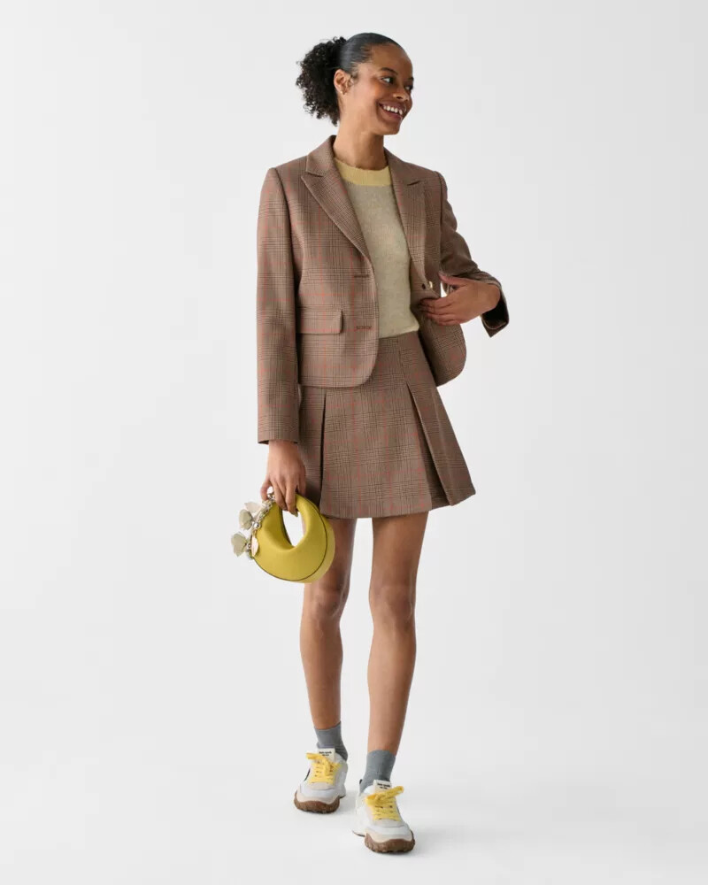 blazer xadrez colegial marrom queimado multicolorido