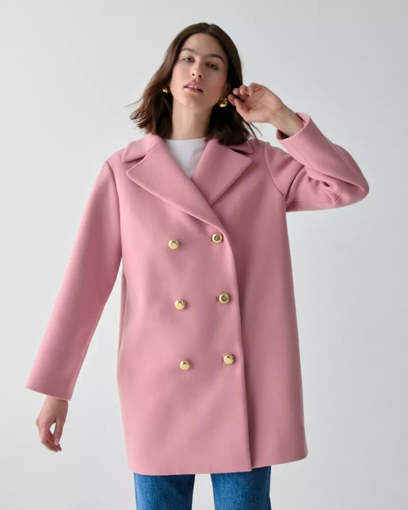 casaco de abotoamento duplo rosa barre