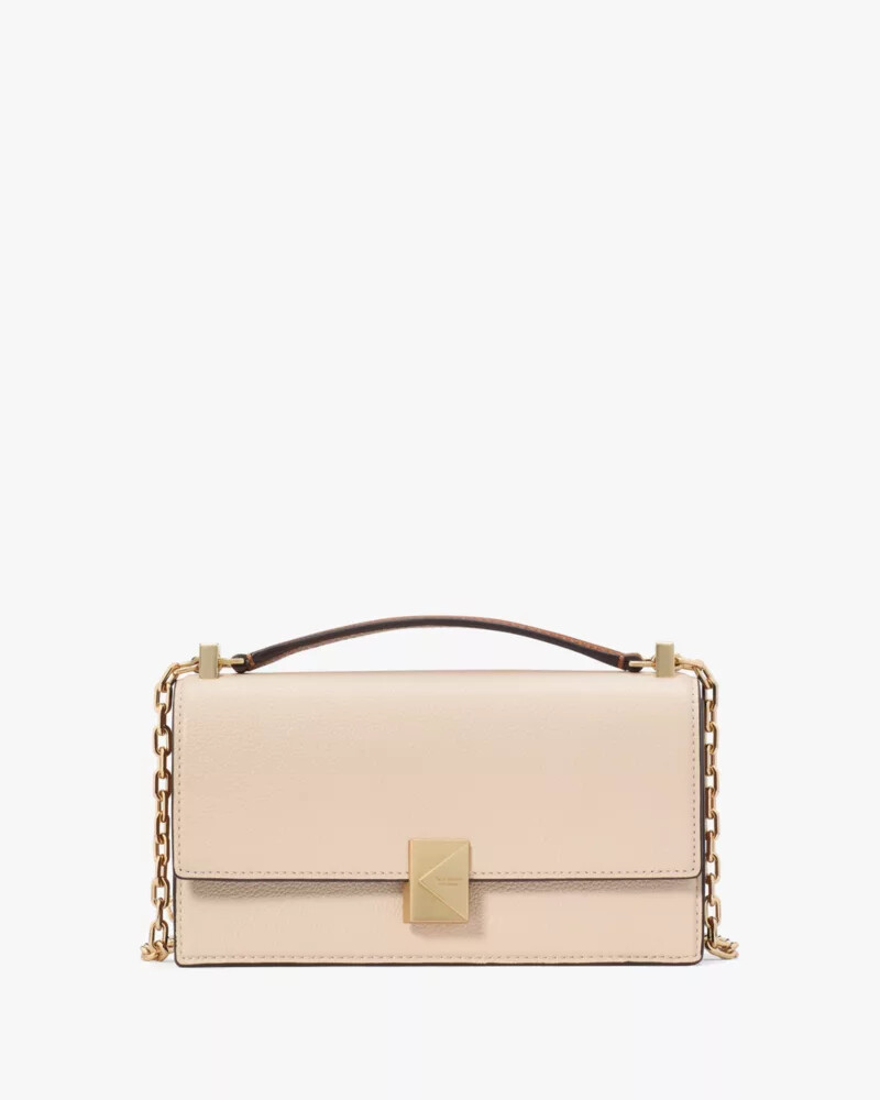 bolsa transversal mini com aba e corrente deco colorblock em vidro leitoso multicolorido
