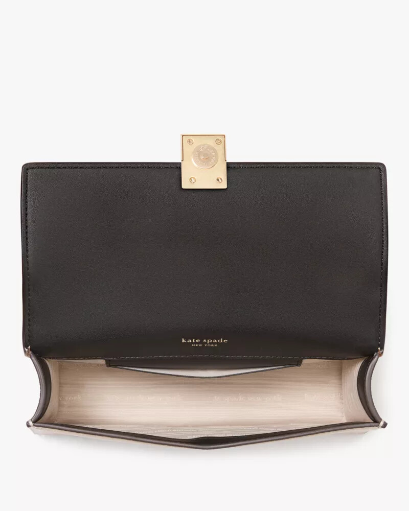 bolsa transversal mini com aba e corrente deco colorblock em vidro leitoso multicolorido