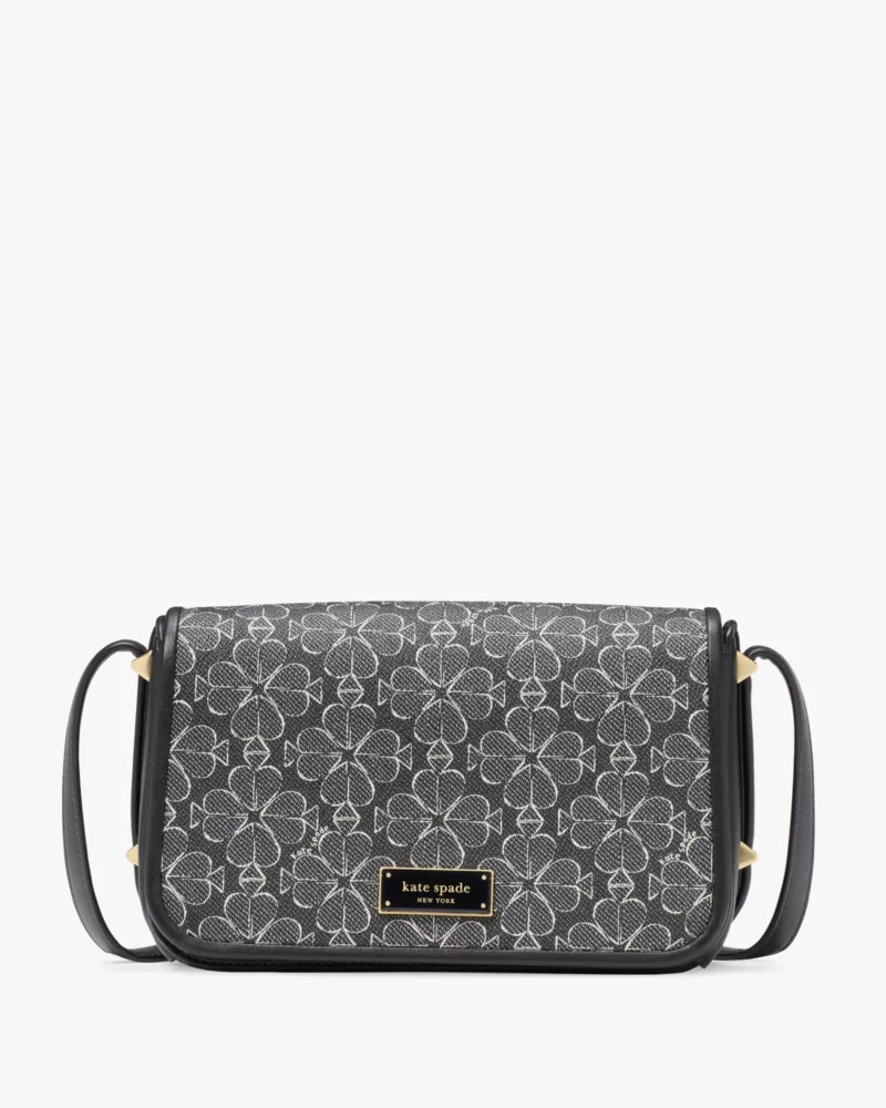 bolsa transversal liv spade flower preta multicolorida