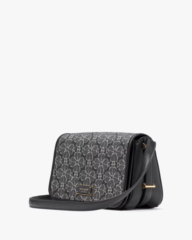 bolsa transversal liv spade flower preta multicolorida