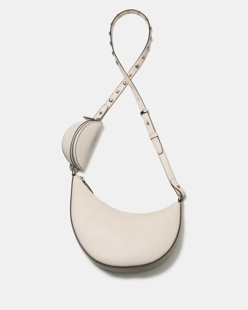 bolsa transversal duo leite de caju