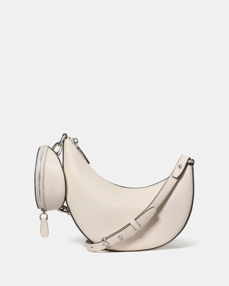 bolsa transversal duo leite de caju
