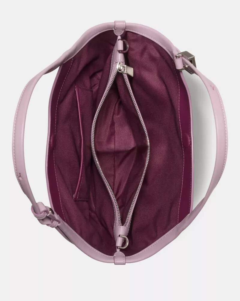 bolsa tote pequena tulip de camurça deco roxa.