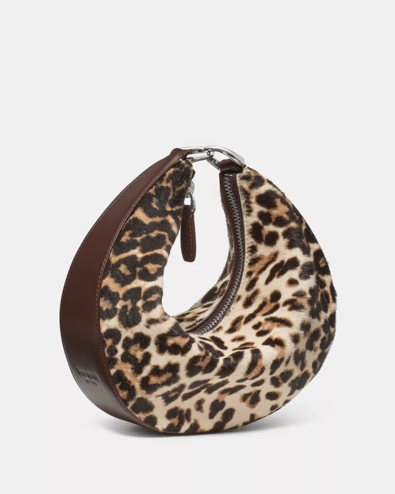bolsa transversal duo leopard haircalf com estampa de leopardo multicolorida