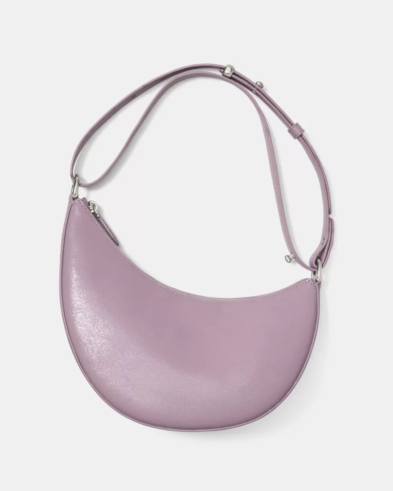 bolsa transversal duo em couro envernizado roxo mercado