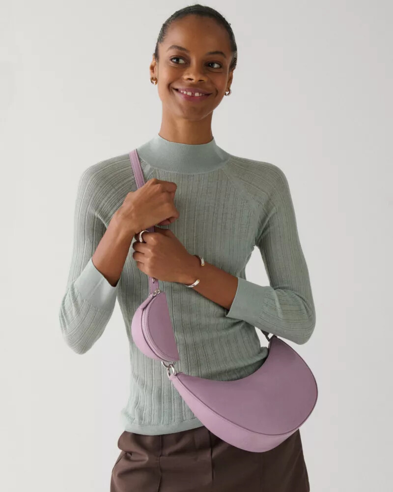 bolsa transversal duo em couro envernizado roxo mercado