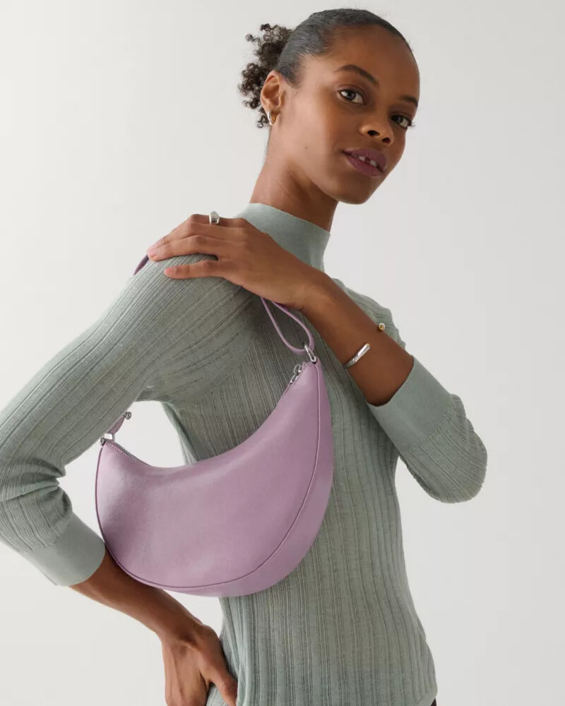 bolsa transversal duo em couro envernizado roxo mercado
