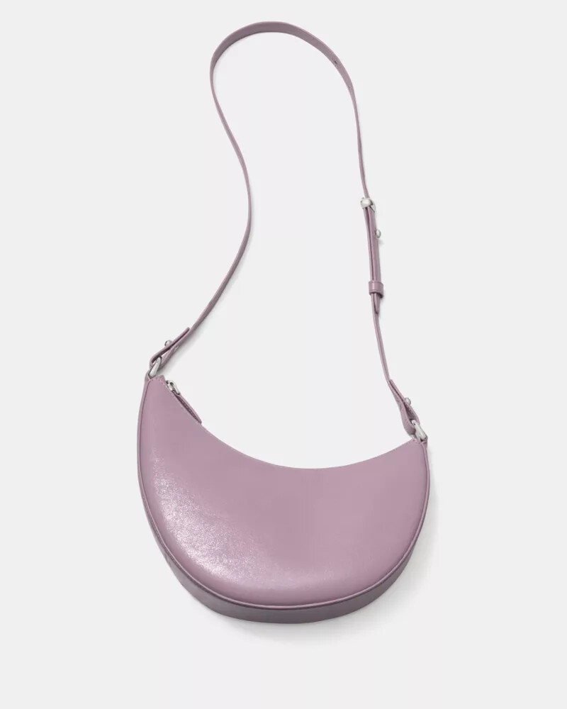 bolsa transversal duo em couro envernizado roxo mercado