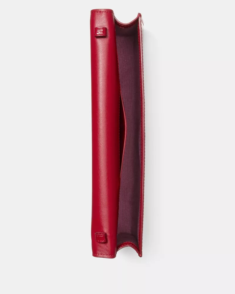 mini ombro macio patenteado deco escarlate escuro