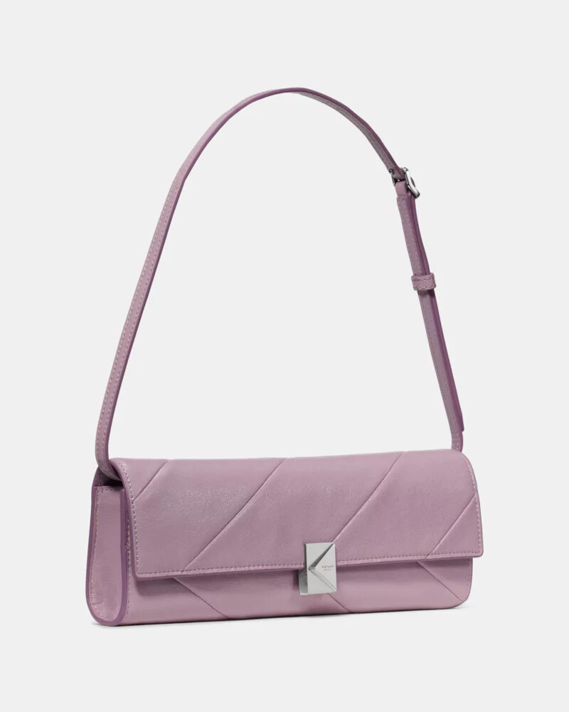 mini ombro macio esmaltado com detalhes decorativos roxo