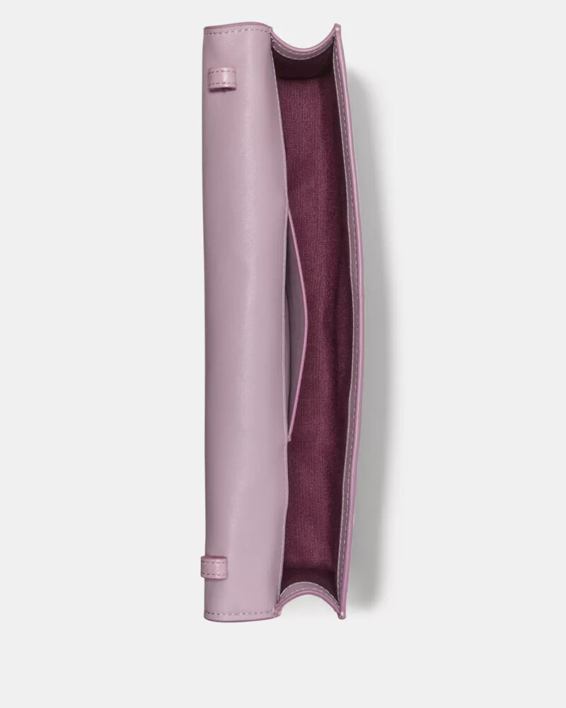 mini ombro macio esmaltado com detalhes decorativos roxo