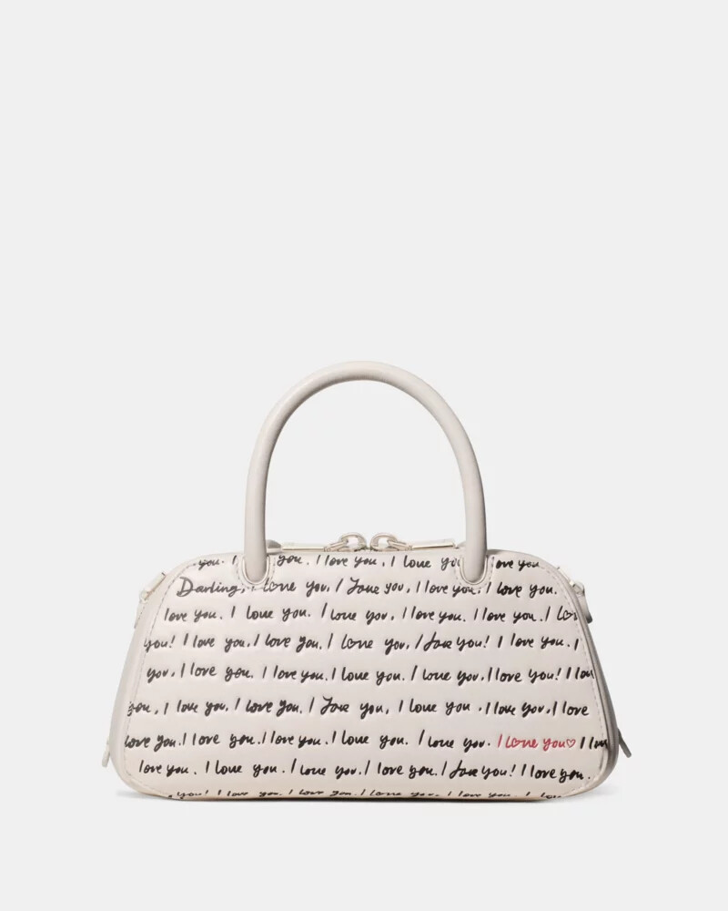 bolsa mini grace i love you creme multicolorida