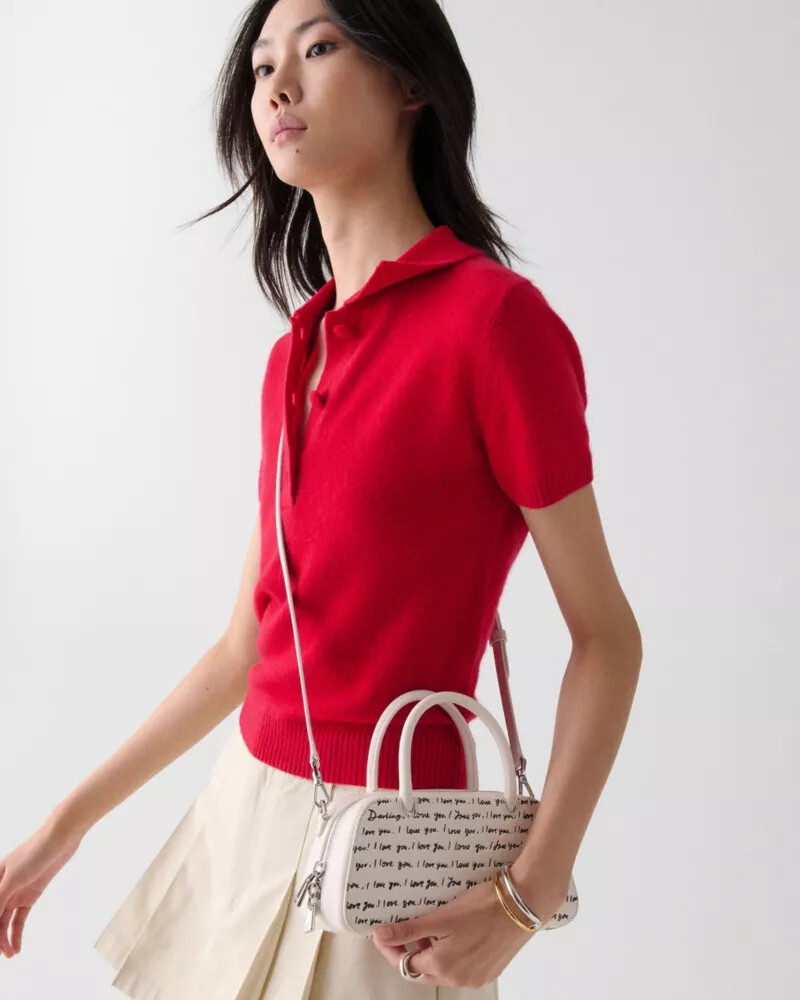 bolsa mini grace i love you creme multicolorida