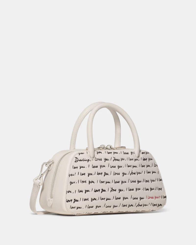 bolsa mini grace i love you creme multicolorida