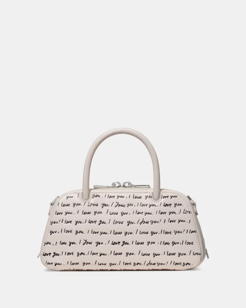 bolsa mini grace i love you creme multicolorida