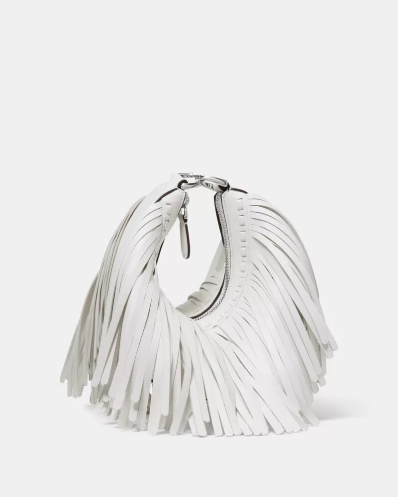 bolsa transversal duo fringe branca verdadeira.