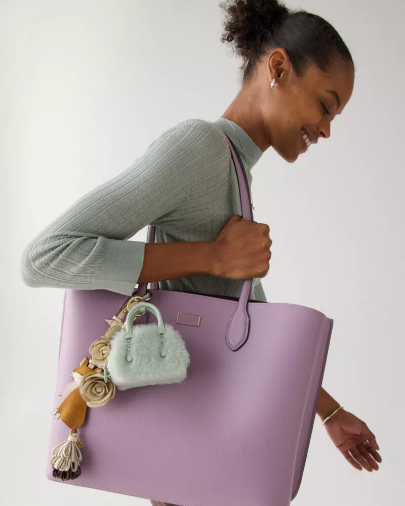 pingente para bolsa nano carryall em shearling charmed cor menta glacê